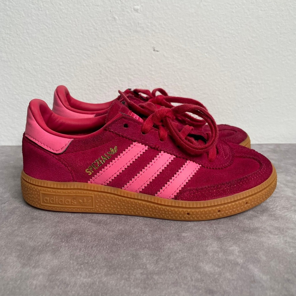 Adidas Handball Spezial J Sneakers Kids 12K Pink Suede Gum Sole Shoes